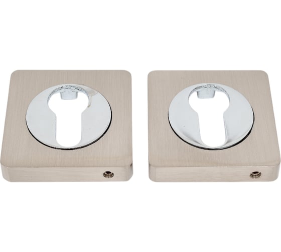 Изображение товара Квадратная накладка на цилиндр PUERTO никель матовый/хром блестящий B2B ET AL 02 SN/CP