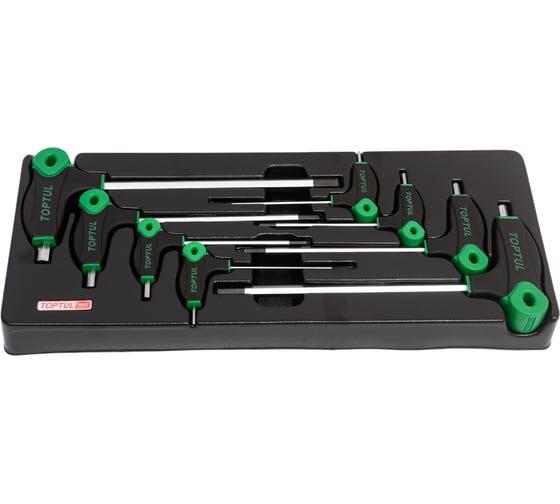 Изображение товара Набор шестигранных отверток TOPTUL с L-образной ручкой, 2-10 мм, 8 предметов, в ложементе GAAT0814