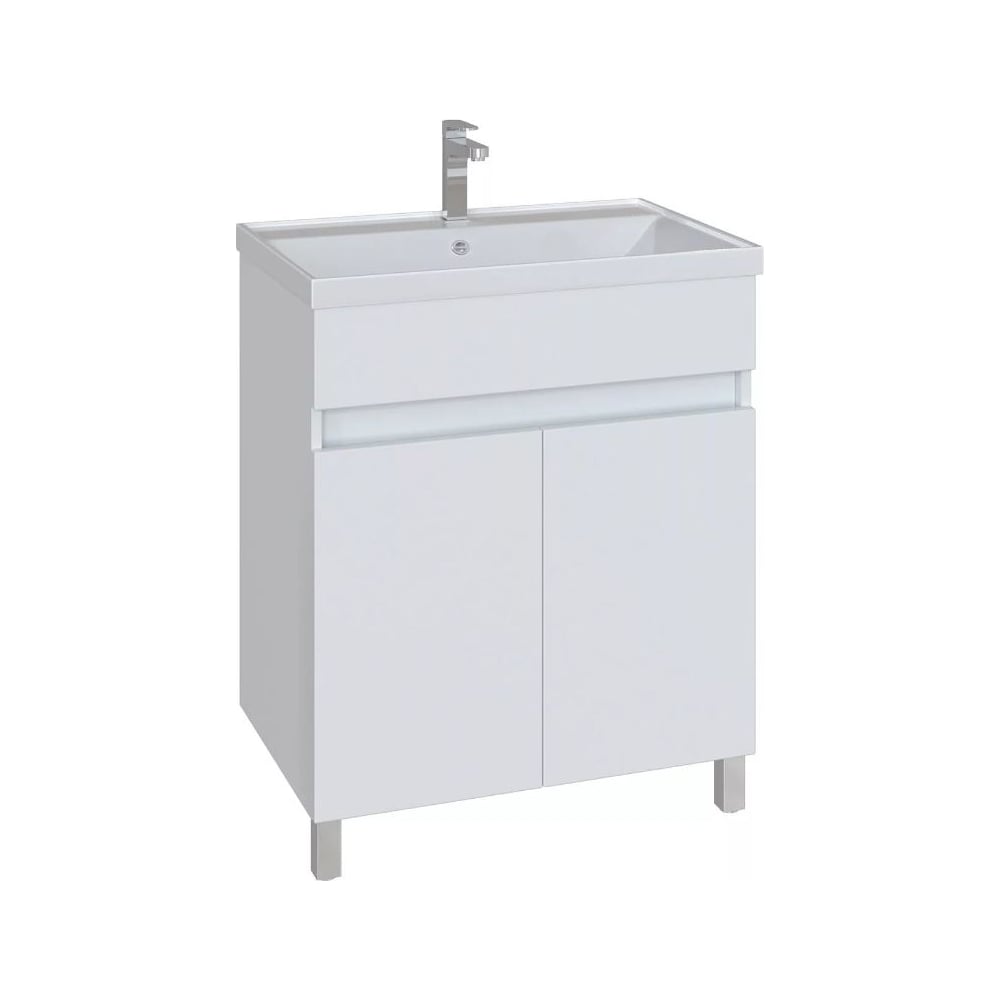 Напольная тумба для ванной комнаты Sanstar, цвет белый 124.1-1.4.1. Квадро 60 - фото 1