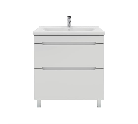 Изображение товара Напольная тумба для ванной комнаты Sanstar адель 70 с раковиной миранда 70 (комплект) белая 169.1-1.4.1.КМИР