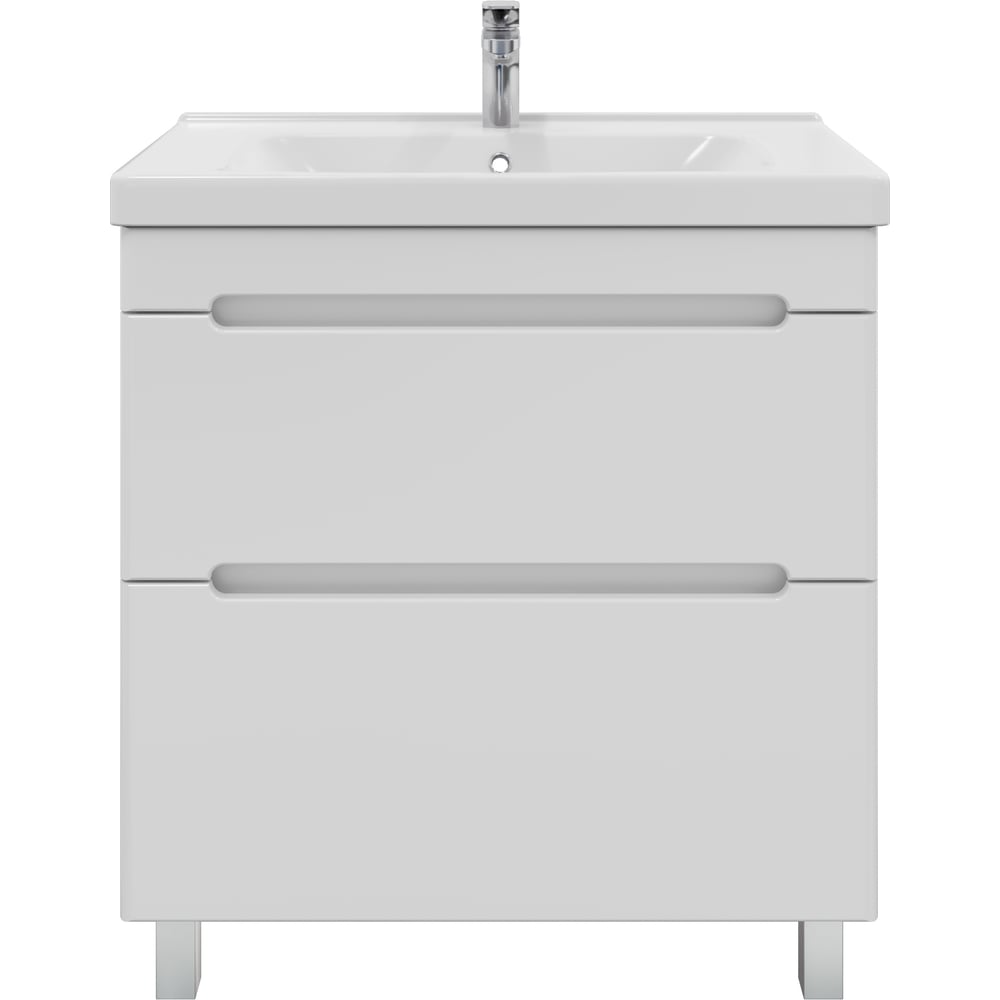 Изображение товара Напольная тумба для ванной комнаты Sanstar Адель 80 с раковиной гармония белая комплект