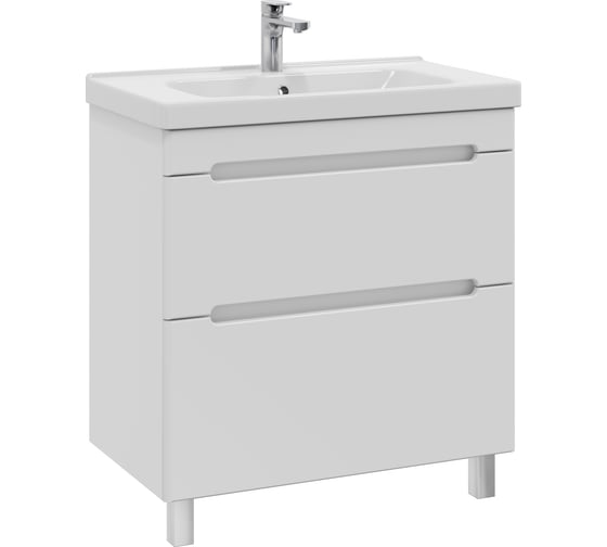 Изображение товара Напольная тумба для ванной комнаты Sanstar адель 80 с раковиной гармония 80 (комплект) белая 170.1-1.4.1.КГАР