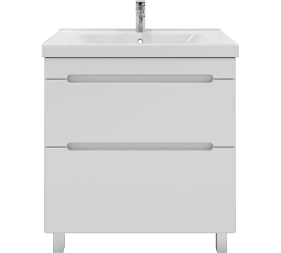 Изображение товара Напольная тумба для ванной комнаты Sanstar адель 80 с раковиной гармония 80 (комплект) белая 170.1-1.4.1.КГАР