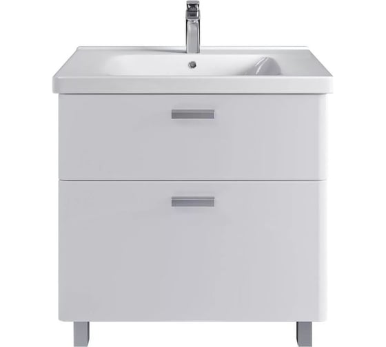 Изображение товара Напольная тумба для ванной комнаты Sanstar gretta 80 с раковиной гармония 80 (комплект) белая 332.1-1.5.1.КГАР