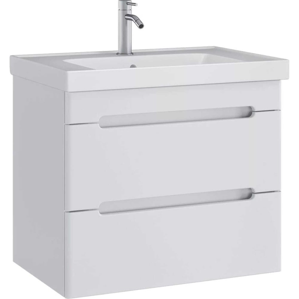 Подвесная тумба для ванной комнаты Sanstar адель 70 с раковиной грейс 70 (комплект) белая 172.1-1.4.1.КГРЕ