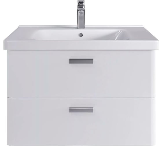 Изображение товара Подвесная тумба для ванной комнаты Sanstar gretta 80 с раковиной гармония 80 (комплект) белая 329.1-1.5.1.КГАР