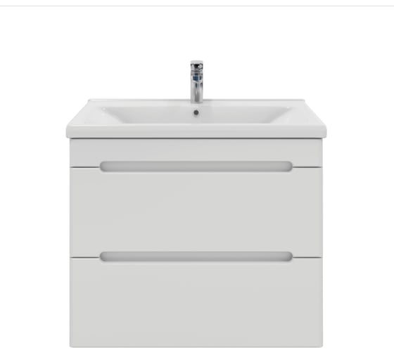 Изображение товара Подвесная тумба для ванной комнаты Sanstar адель 70 с раковиной миранда 70 (комплект) белая 172.1-1.4.1.КМИР