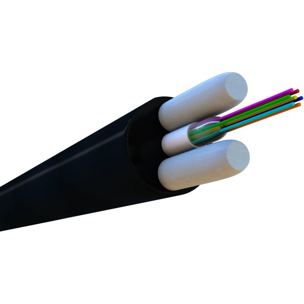 Многомодовый внешний одномодульный круглый волоконно-оптический кабель Hyperline, цвет черный