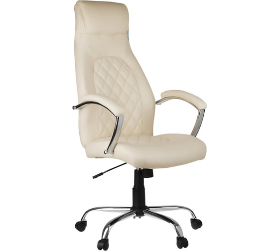 Изображение товара Кресло руководителя Helmi hl-e24 iсon, экокожа бежевая, хром 311365