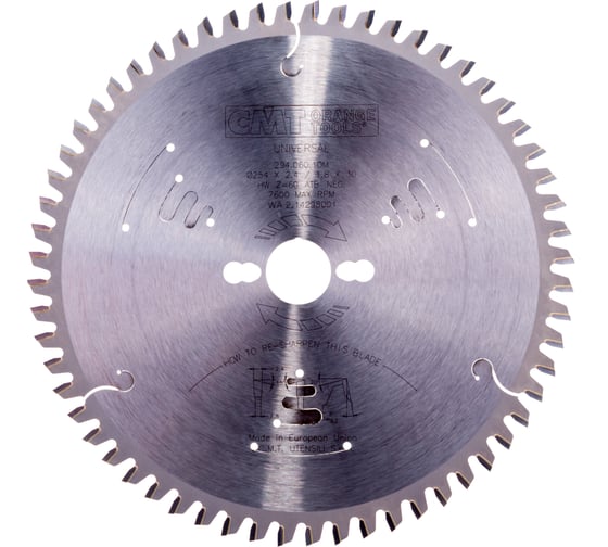 Изображение товара Диск пильный по дереву (254х2.4х30 мм; Z60) CMT 294.060.10M