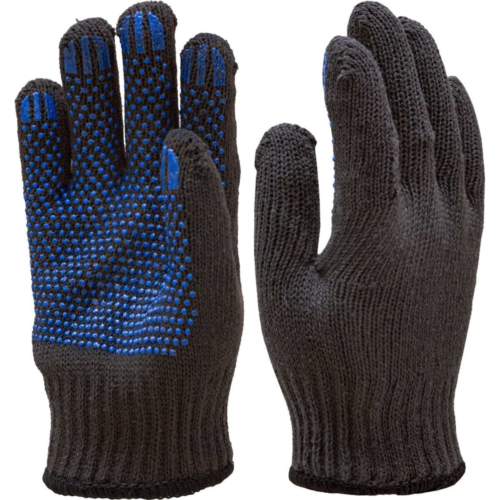Трикотажные двойные перчатки СПЕЦ-SB, цвет черный, размер 9