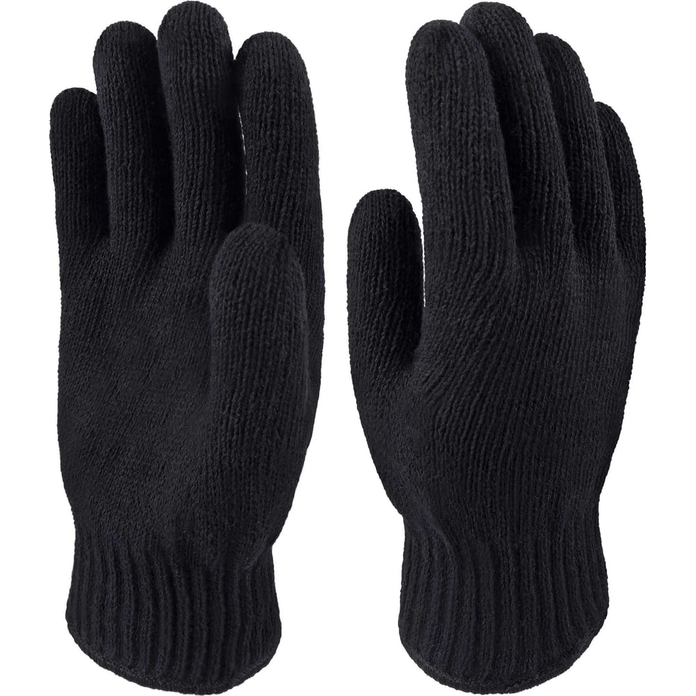 Трикотажные двойные перчатки СПЕЦ-SB, цвет черный, размер 9
