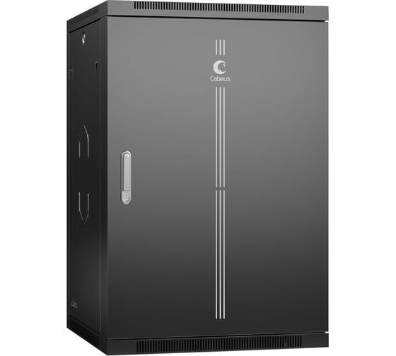 Изображение товара Телекоммуникационный настенный разобранный шкаф Cabeus 19" 22U цвет черный SH-05F-22U60/45m-R-BK