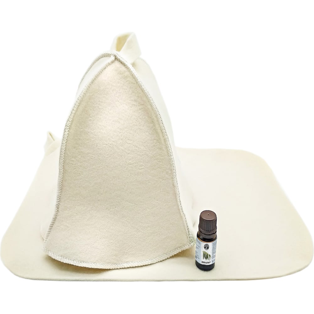 Набор 3-х предметный Бацькина баня Практичный шапка, коврик, эфирное масло 18025-ВИ