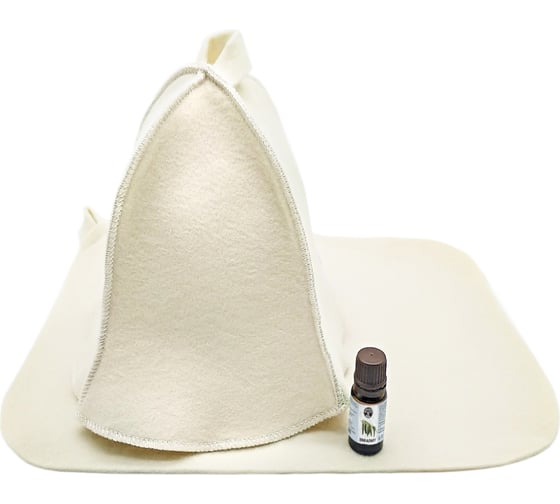 Изображение товара Набор 3-х предметный Бацькина баня Практичный шапка, коврик, эфирное масло 18025-ВИ