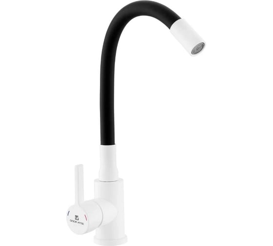 Изображение товара Смеситель для кухни Gota Rocio с гибким черным силиконовым изливом Black&White 016093 DW7105-Z13 016093-GOTA