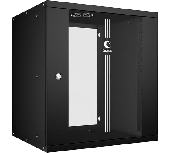 Изображение товара Телекоммуникационный настенный шкаф Cabeus 19" 12U, серия LIGHT разборный, цвет черный WSC-05D-12U55/45-BK