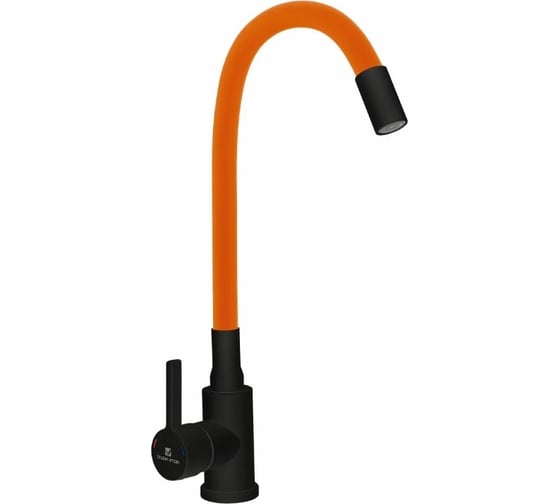 Изображение товара Смеситель для кухни Gota Rocio с гибким оранжевым силиконовым изливом Black&White DW7105-Z11 016092-GOTA