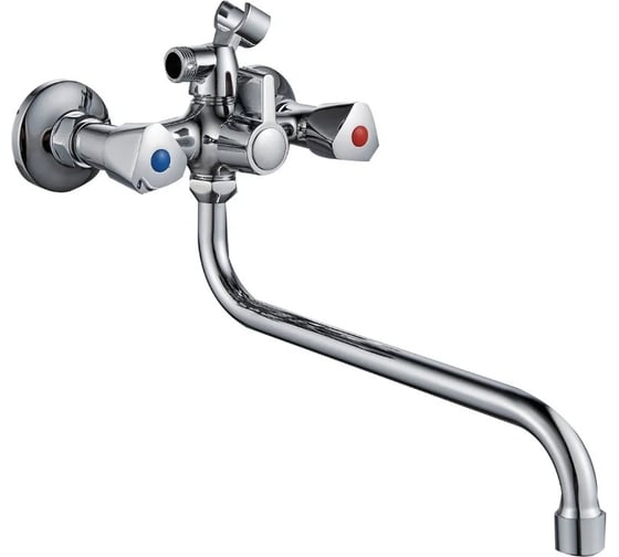 Изображение товара Смеситель для ванны Gota Rocio Ronda с 2-мя рукоятками, с изливом S-30 см., переключатель душа 096710-GOTA