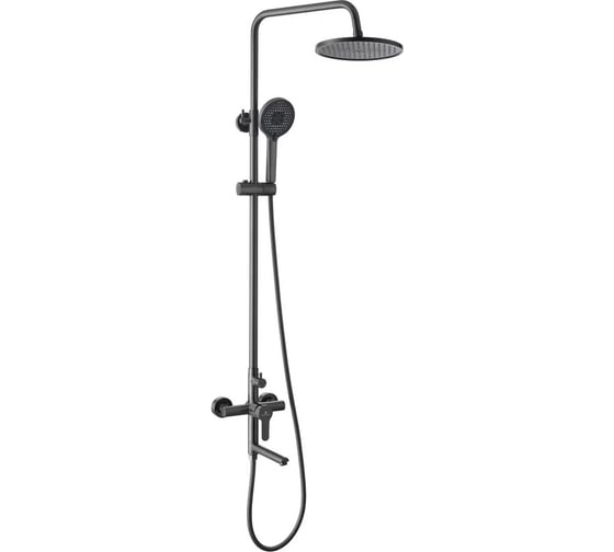 Изображение товара Душевая система Gota Rocio 3-х функциональная смеситель шар. излив L-20, цвет оружейная сталь, материал нерж. сталь G690272 Algar 690272-GOTA
