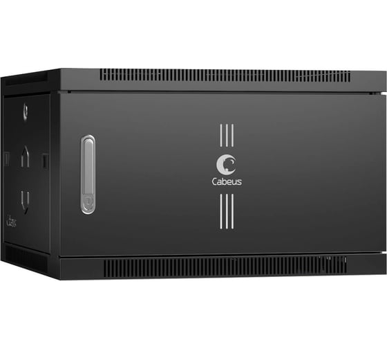 Изображение товара Телекоммуникационный настенный шкаф Cabeus 19" 6U цвет черный SH-05F-6U60/45m-BK