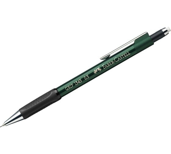 Изображение товара Механический карандаш Faber-Castell grip 1345 0.5 мм, b, грип, с ластиком, автоподача грифеля, зеленый 134563