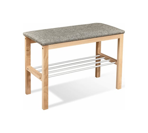 Изображение товара Банкетка Sheffilton Альберо SHT-B2 прозрачный лак/кедровый/алюминий металлик Б-31