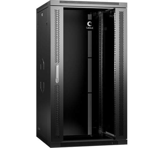 Изображение товара Телекоммуникационный настенный разобранный шкаф Cabeus 19" 22U цвет черный SH-05F-22U60/60-R-BK