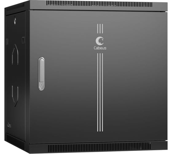 Изображение товара Телекоммуникационный настенный разобранный шкаф Cabeus 19" 12U цвет черный SH-05F-12U60/35m-R-BK