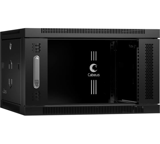 Изображение товара Телекоммуникационный настенный шкаф Cabeus 19" 6U цвет черный SH-05F-6U60/35-BK