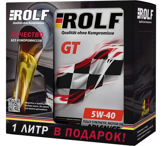 Изображение товара Моторное масло Rolf GT SAE 5W-40 4+1, API SN/CF 322405