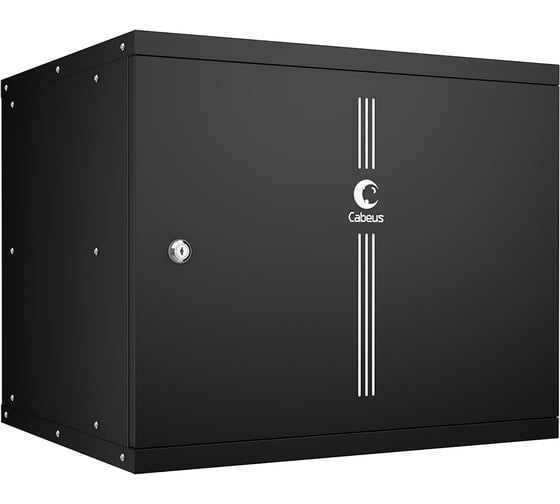 Изображение товара Телекоммуникационный настенный шкаф Cabeus 19" 9U, серия LIGHT разборный, цвет черный WSC-05D-9U55/45m-BK