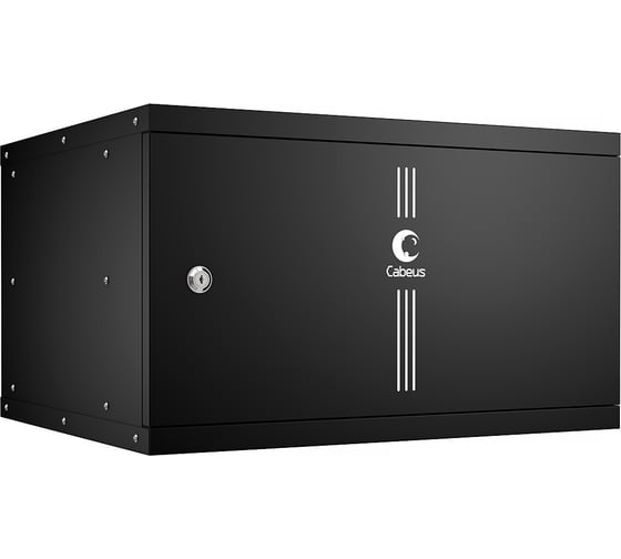 Изображение товара Телекоммуникационный настенный шкаф Cabeus 19" 6U, серия LIGHT разборный, цвет черный WSC-05D-6U55/45m-BK