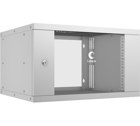 Изображение товара Телекоммуникационный настенный шкаф Cabeus 19" 6U, серия LIGHT разборный, цвет серый WSC-05D-6U55/45