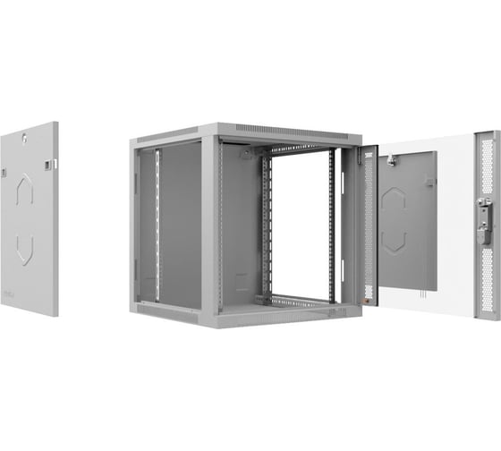 Изображение товара Телекоммуникационный настенный разобранный шкаф Cabeus 19" 12U цвет серый SH-05F-12U60/60m-R