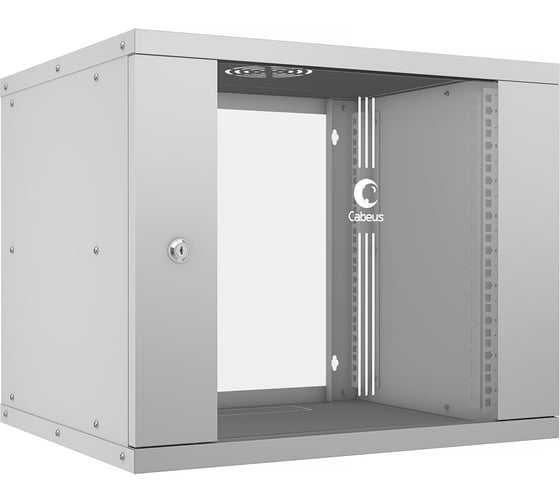 Изображение товара Телекоммуникационный настенный шкаф Cabeus 19" 9U, серия LIGHT разборный, цвет серый WSC-05D-9U55/45