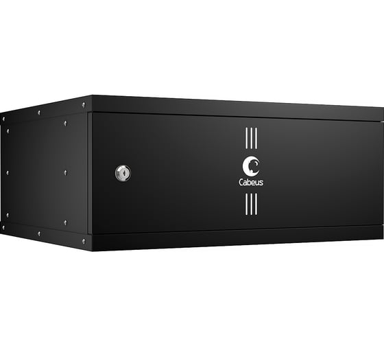 Изображение товара Телекоммуникационный настенный шкаф Cabeus 19" 4U, серия LIGHT разборный, цвет черный WSC-05D-4U55/45m-BK