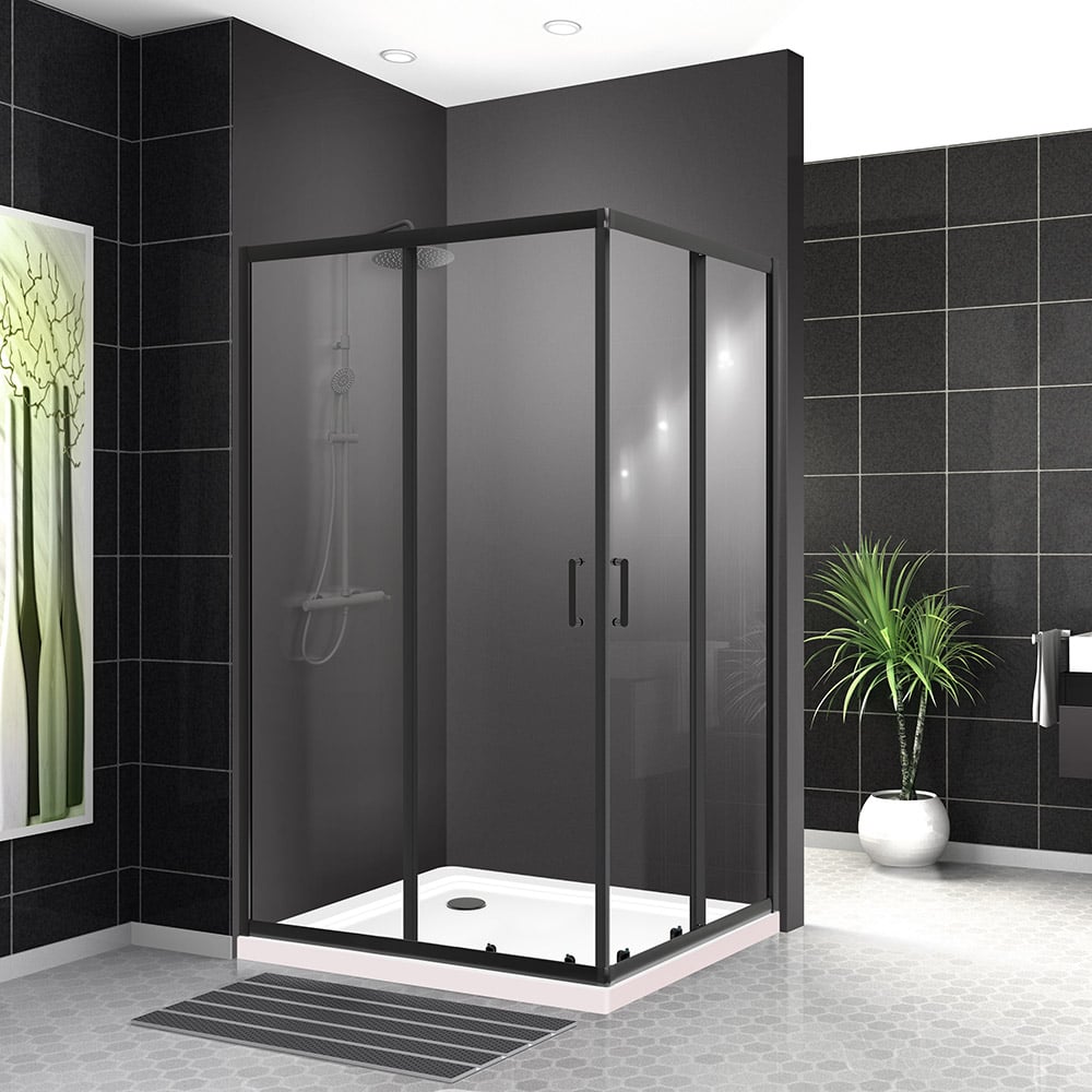 Изображение товара Душевой уголок BelBagno UNO-195-AH-2-120/90-C-NERO прямоугольный стеклянный