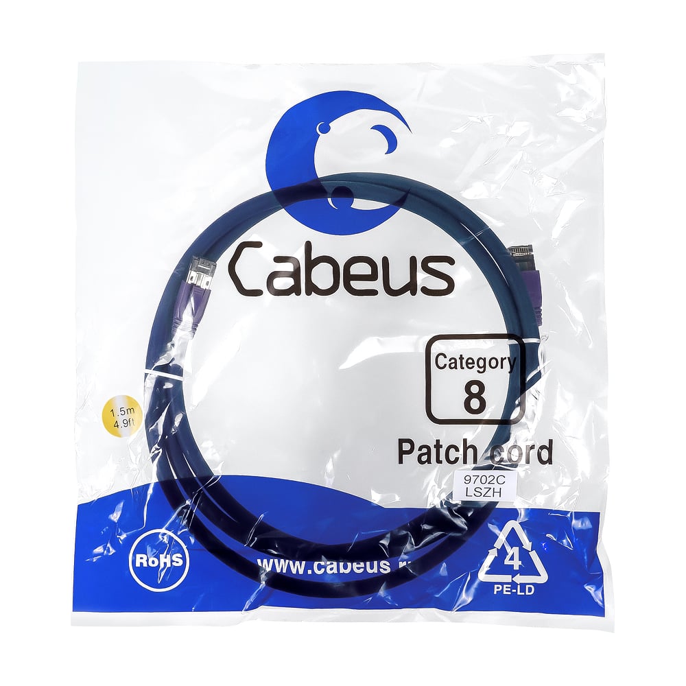 Изображение товара Патч-корд Cabeus S/FTP категория 8 1.5м синий LSZH