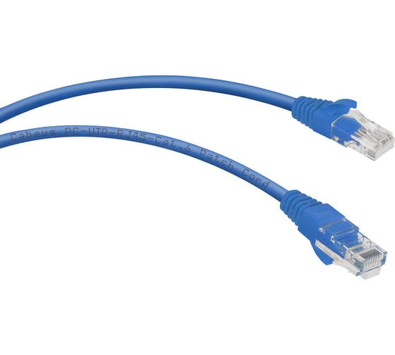 Изображение товара Неэкранированный патч-корд Cabeus U/UTP, категория 6, 2xRJ45/8p8c, синий, PVC, 0.3м PC-UTP-RJ45-Cat.6-0.3m-BL
