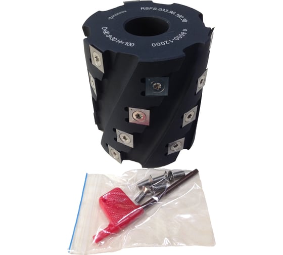 Изображение товара Фреза спиральная шейперная диаметр 90 мм, высота 100 мм, посадочный размер 30 мм, 24 ножа РеСоурс RSFS.033.90.100.30