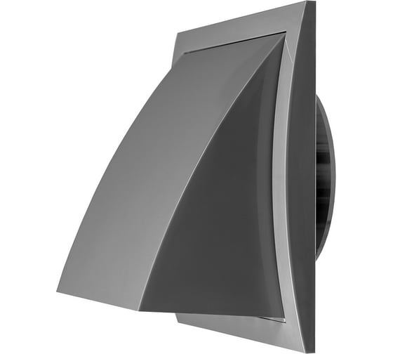 Изображение товара Выход стенной вытяжной с обратным клапаном (175x175 мм; с фланцем 100 мм) Эвент 175К100ФВ, серый