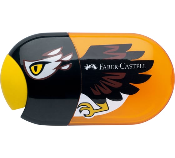 Изображение товара Пластиковая точилка Faber-Castell с ластиком eagle 2 отверстия, контейнер 183527