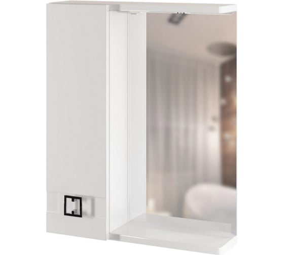 Изображение товара Навесной шкаф MIXLINE "КВАДРО-55" левый, с подсветкой, ПВХ 551700