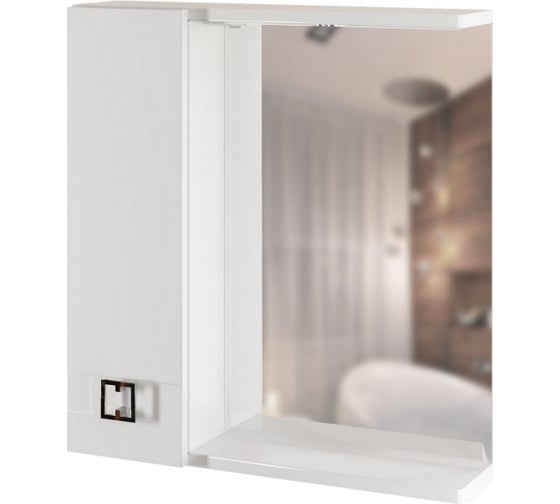 Изображение товара Навесной шкаф MIXLINE "КВАДРО-65" левый, с подсветкой, ПВХ 551701