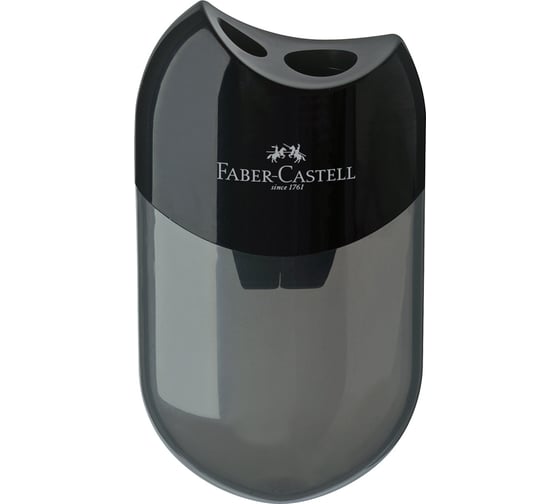 Изображение товара Пластиковая точилка Faber-Castell 2 отверстия, контейнер, черная 183500