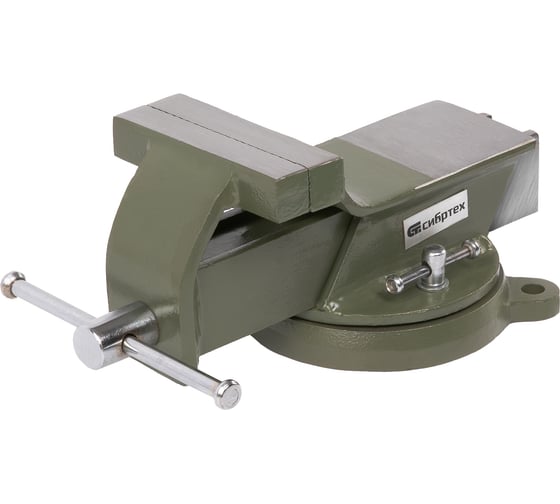 Изображение товара Тиски СИБРТЕХ слесарные, 100 мм, стальные, поворотные 18618