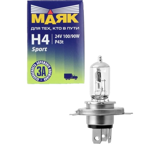 Изображение товара Лампа Маяк Н4, 24 В, 100/90 Вт, P43t 48214