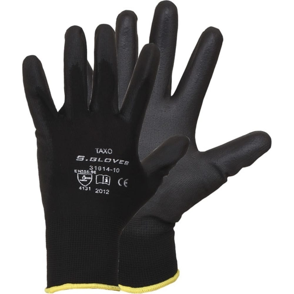 Нейлоновые перчатки S. GLOVES, цвет черный, размер 11