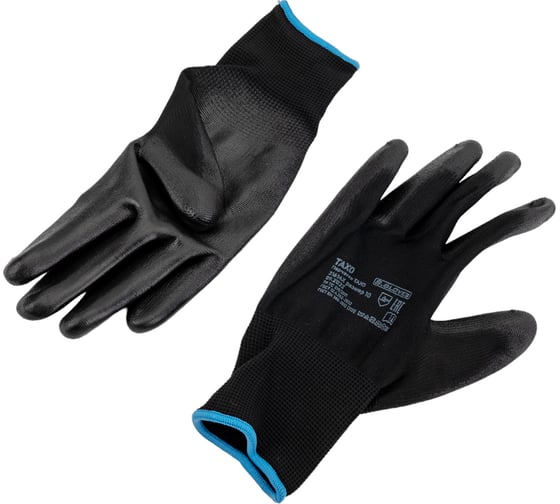 Изображение товара Нейлоновые перчатки с полиуретановым покрытием S.GLOVES TAXO черные, 10 размер 31614-10